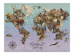 Galison Puzzle Zemljevid ogroženih vrst 1500 kosov