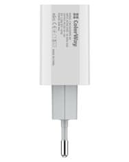 ColorWay 1x USB-C/ omrežni polnilnik/ 20W/ 100V-240V/ Bela
