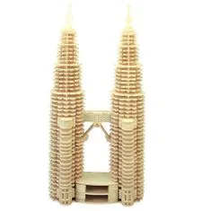 Woodcraft Lesena 3D sestavljanka Petronas Twin Towers