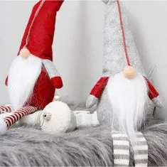 Chomik Škrat, božični pritlikavec, ki sedi, plišast, rdeč 50 cm