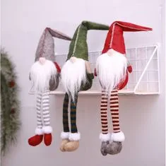 Chomik Škrat, božični pritlikavec, ki sedi, plišast, siv 50 cm