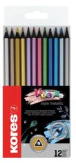 Kores Kolores Metalic crayons 12 barv