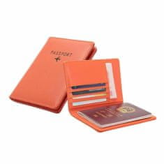 Northix Držalo za potni list iz PU usnja, oranžne barve 