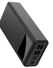 L-BRNO Baterija PowerBank 30000 mAh z LED zaslonom črna