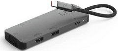 Linq priključna postaja, 7 v 1, USB-C, MST za 3 zaslone, HDMI, DP, mDP, VGA, 2x USB-A, črna (LQ48019)