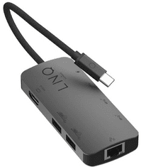 Linq priključna postaja, 8 v 1, USB-C, RJ45, HDMI 8K, 1x USB-C, PD 100W, 4x USB-A, črna (LQ48022)