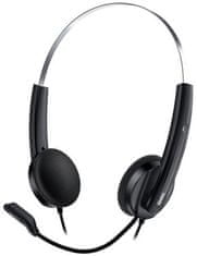 Genius HS-220U, slušalke, žične, z mikrofonom, z nadzorom glasnosti, USB, črne in srebrne