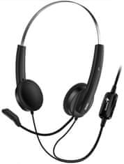 Genius HS-220U, slušalke, žične, z mikrofonom, z nadzorom glasnosti, USB, črne in srebrne