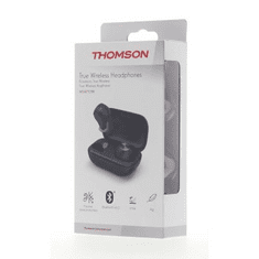 Thomson slušalke Bluetooth WEAR7701, brezžične, polnilno ohišje, črne