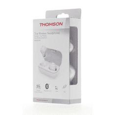 Thomson slušalke Bluetooth WEAR7701, brezžične, polnilno ohišje, bele