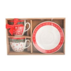 Mhome Set skodelic za čaj Christmas 220ml / 26x16xh9cm / 2 kos / porcelan