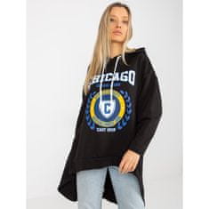 FANCY Črn dolg ženski pulover s kapuco in potiskom FA-BL-8107.39_390520 Univerzalni