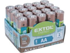 Extol Energy Alkalne baterije, 20ks, 1,5V AA (LR6)