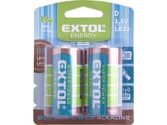 Extol Energy Alkalne baterije, 2ks, 1,5V D (LR20)