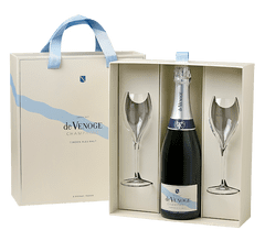 De Venoge Champagne Cordon Bleu Brut GB + 2 kozarca De Venoge