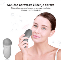 TOUCHBeauty 1788 sonična silikonska čistilna krtačka za obraz, zelena