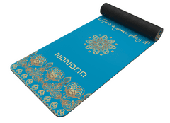 NANDAA  Premium yoga podloga / blazina (Mandala Dream, Turquoise)
