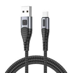 Vipfan Kabel USB-Mikro USB Vipfan X10, 3A, 1,2 m, pleten (črn)