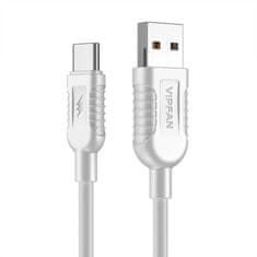 Vipfan Kabel USB na USB-C Vipfan X04, 5A, 1,2 m (bel)