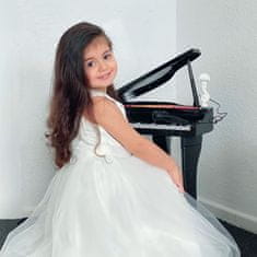 HOMCOM HOMCOM Električni klavir, glasbeni inštrument za otroke s 37 tipkami, mikrofonom in stolčkom 48x39x69 cm, črn