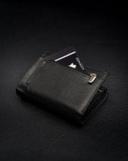 Rovicky Moška usnjena denarnica z varnostjo RFID Monza črna univerzalna
