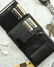 Always Wild Moška usnjena denarnica z varnostjo RFID Nystad črna univerzalna