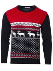 Wayfarer Božični pulover z jelenom Marching Reindeer rdeča L
