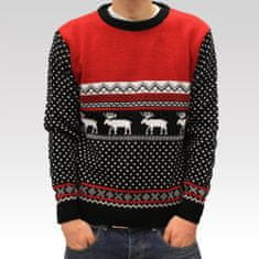 Wayfarer Božični pulover z jelenom Marching Reindeer rdeča L