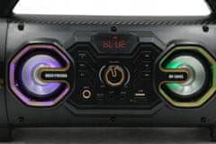 USB FM SD cevni akumulatorski radio 3000mAh LED RGB Bluetooth BoomBox