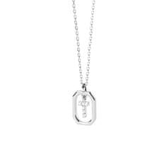 PDPAOLA Očarljiva srebrna ogrlica črka "T" LETTERS CO02-531-U (verižica, obesek)
