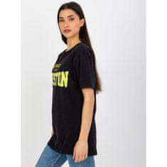Ex moda Ženska oversize majica z napisom KIRA črna EM-TS-527-1.26X_393904 Univerzalni