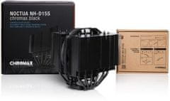 Noctua hladilnik NH-D15S chromax.black, 4-pin PWM, 1500RPM, 24.6dB, TDP220W, 1x140mm