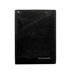 LOREN Črna moška usnjena denarnica brez zaponke CE-PR-FRM-70-01.23_288952 Univerzalni