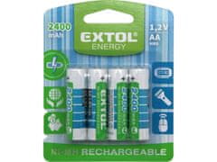 Extol Energy Polnilna baterija, 4ks, AA (HR6), 1,2V, 2400mAh, NiMh