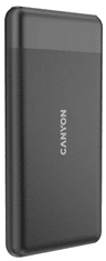 Canyon PB-109 prenosna baterija, 10000 mAh, PD 18W, QC 3.0, črna (CNE-CPB1009B)