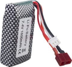 YUNIQUE GREEN-CLEAN 1 kos Litij baterija 7.4V 1800mah T-Plug priključek za WLTOYS A959-B A969-B A979-B K929-B 144001 RC Nadomestna baterija za visoko hitrost off-road vozila