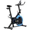 HOMCOM Vadbeno kolo s pogonom na jermen, vadbeno kolo z nastavljivim krmilom, LCD zaslon, do 120 kg, črno in modro