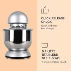 Klarstein kuhinjski robot | BELLA, 5.2L, 1200W, srebrna