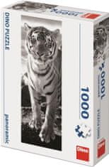 Dino Toys Črno-beli tiger Puzzle 1000 kosov panoramsko