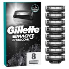 Gillette Mach3 Charcoal nadomestne brivske glave za moške, 8 kosov