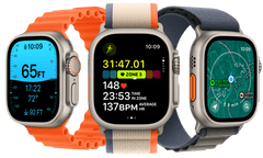 Apple Watch Ultra 2 GPS+Cellular pametna ura, 49 mm, ohišje Titanium, pašček Blue Alpine Loop Small (MREK3BS/A)