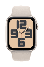 Apple Watch SE pametna ura, 40 mm, GPS, športni pašček S/M, Starlight