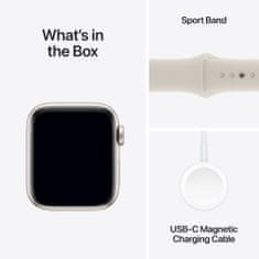 Apple Watch SE pametna ura, 40 mm, GPS, športni pašček S/M, Starlight