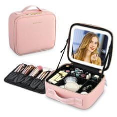 Cool Mango Potovalna torba za ličila z pregradami, kozmetična torbica, kovček za ličila z LED ogledalom - Makeupbox