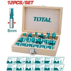 Total 12-delni set rezkarjev (6 mm) (TACSR0121)