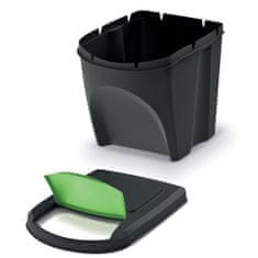 botle Komplet zabojnikov za odpadke ECO sistem ločevanja odpadkov - 3x25L v črni barvi