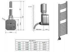HeatQ Električni grelec Č-1000W za kopalniške radiatorje, črn