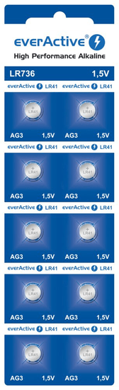 Aga baterije EverActive Alkaline G3 LR736 10 kosov