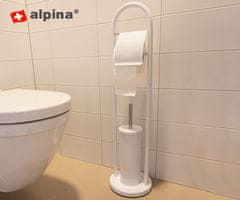 Alpina držalo za WC ščetko in toaletni papir, belo