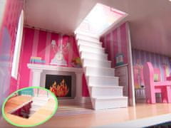 ABC CONNECT Lesena hiška za punčke s pohištvom 70 cm